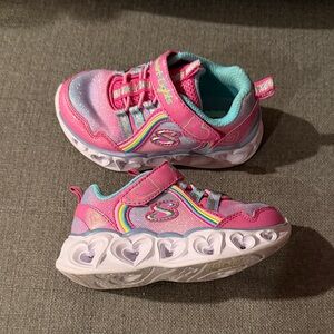 Skechers Kids' Pink and Blue Light-Up Sneakers